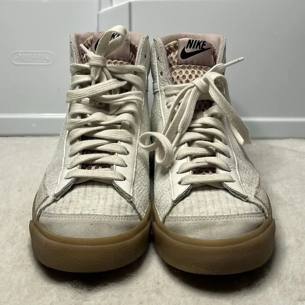 Nike Blazer Mid 77 Shoes Sz 7.5 White Pink ID By You DJ4856 Basketball Sneakers
